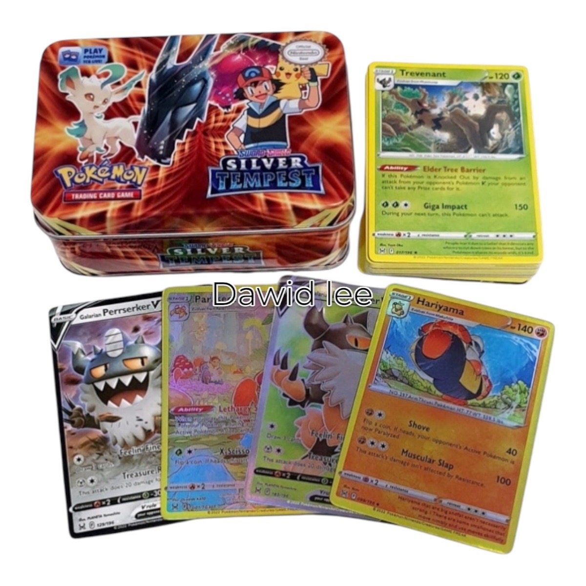 metalowy puszka 42 karty pokemon