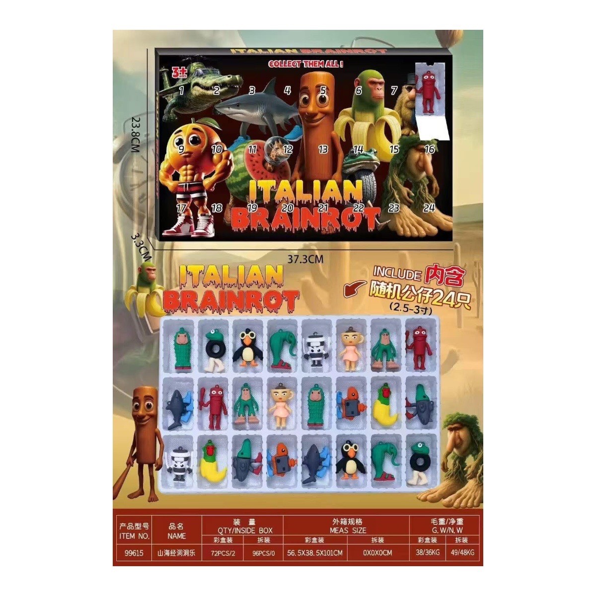 kalendarz brain rot 24pcs