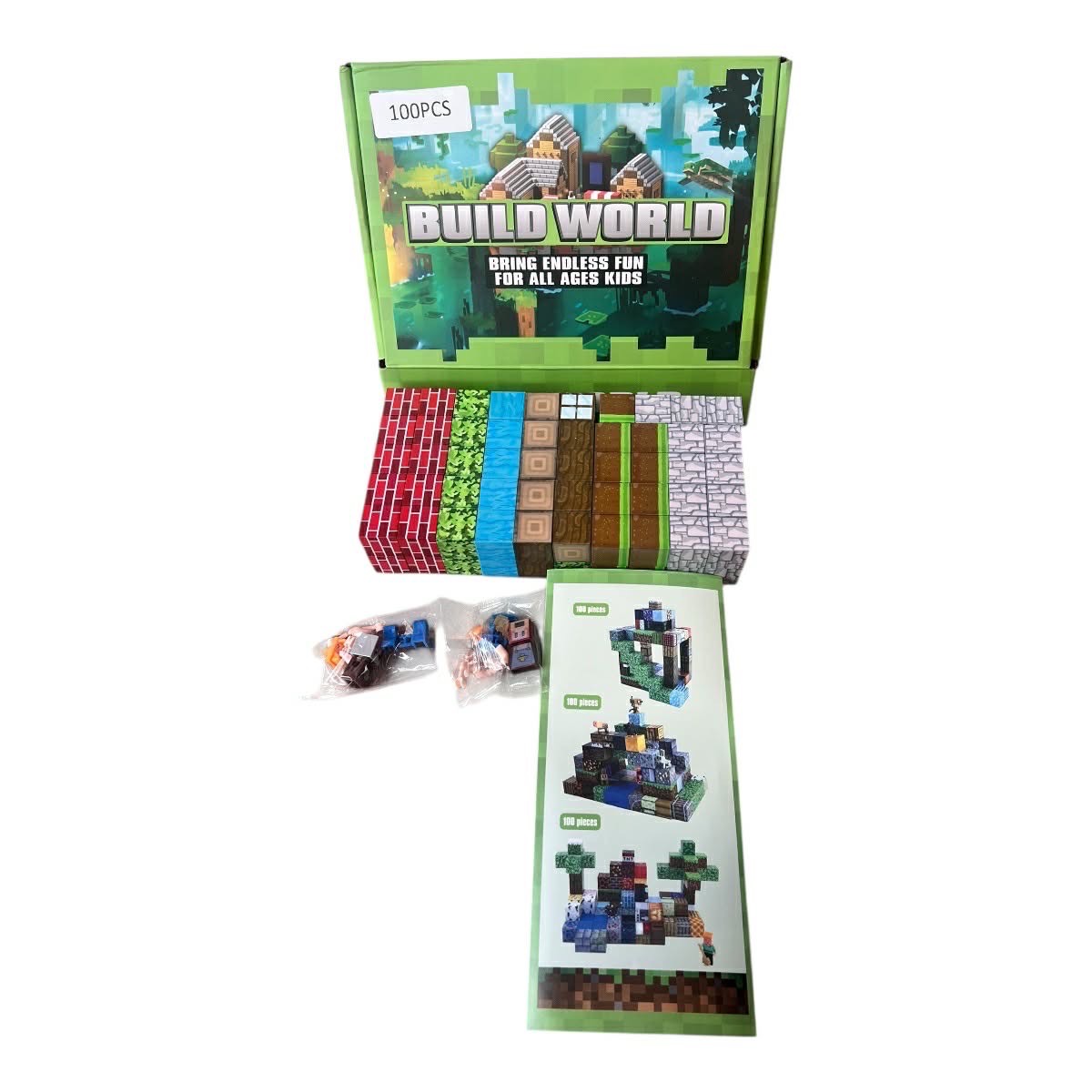 klocki magnet 100pcs + 2 figurki