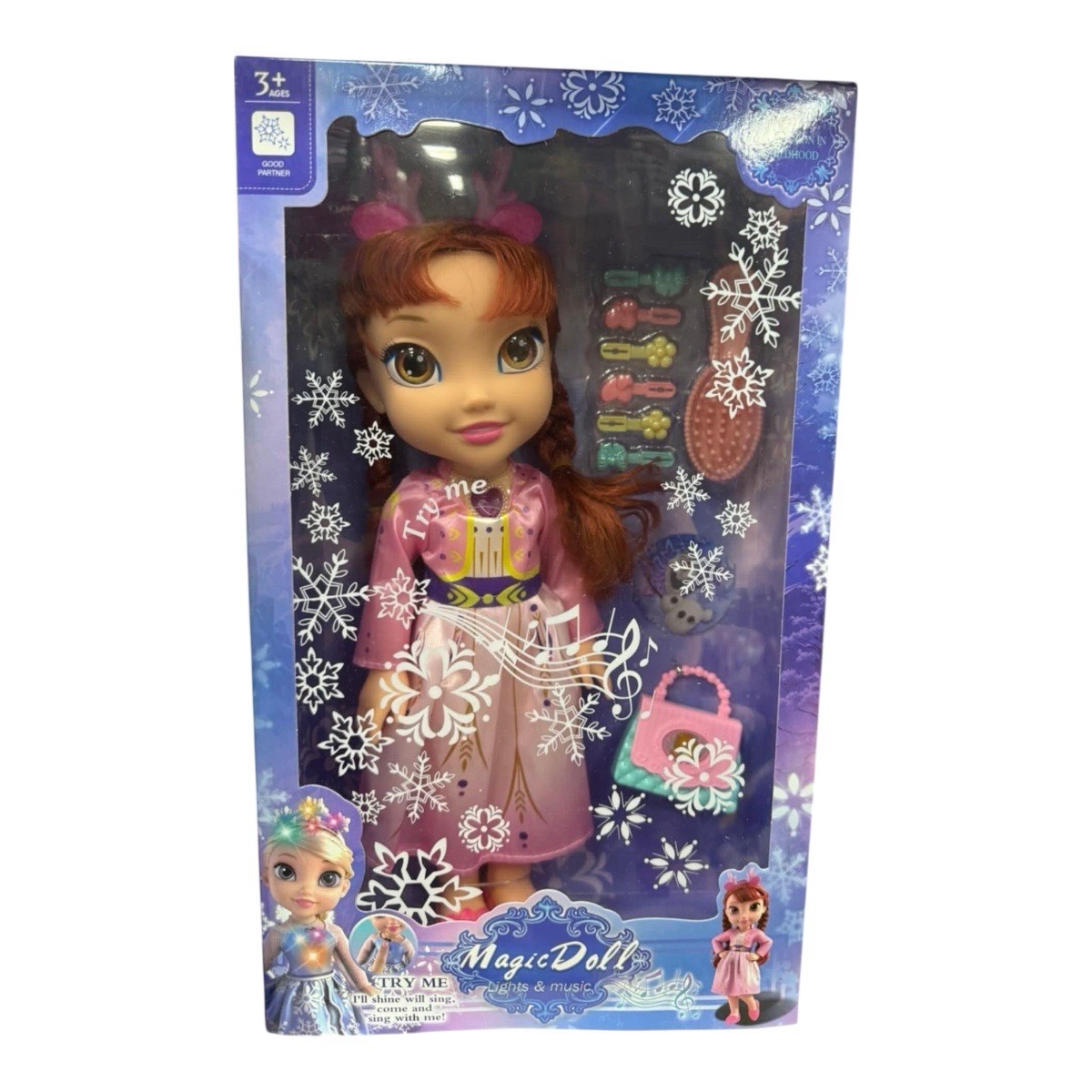 lalka frozen muzyka 40cm