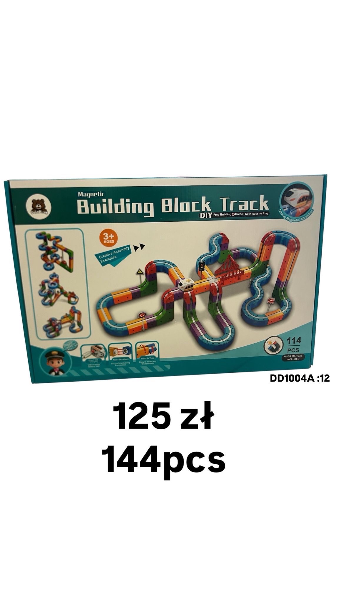 Klocki Magnetyczne pociąg 144pcs
