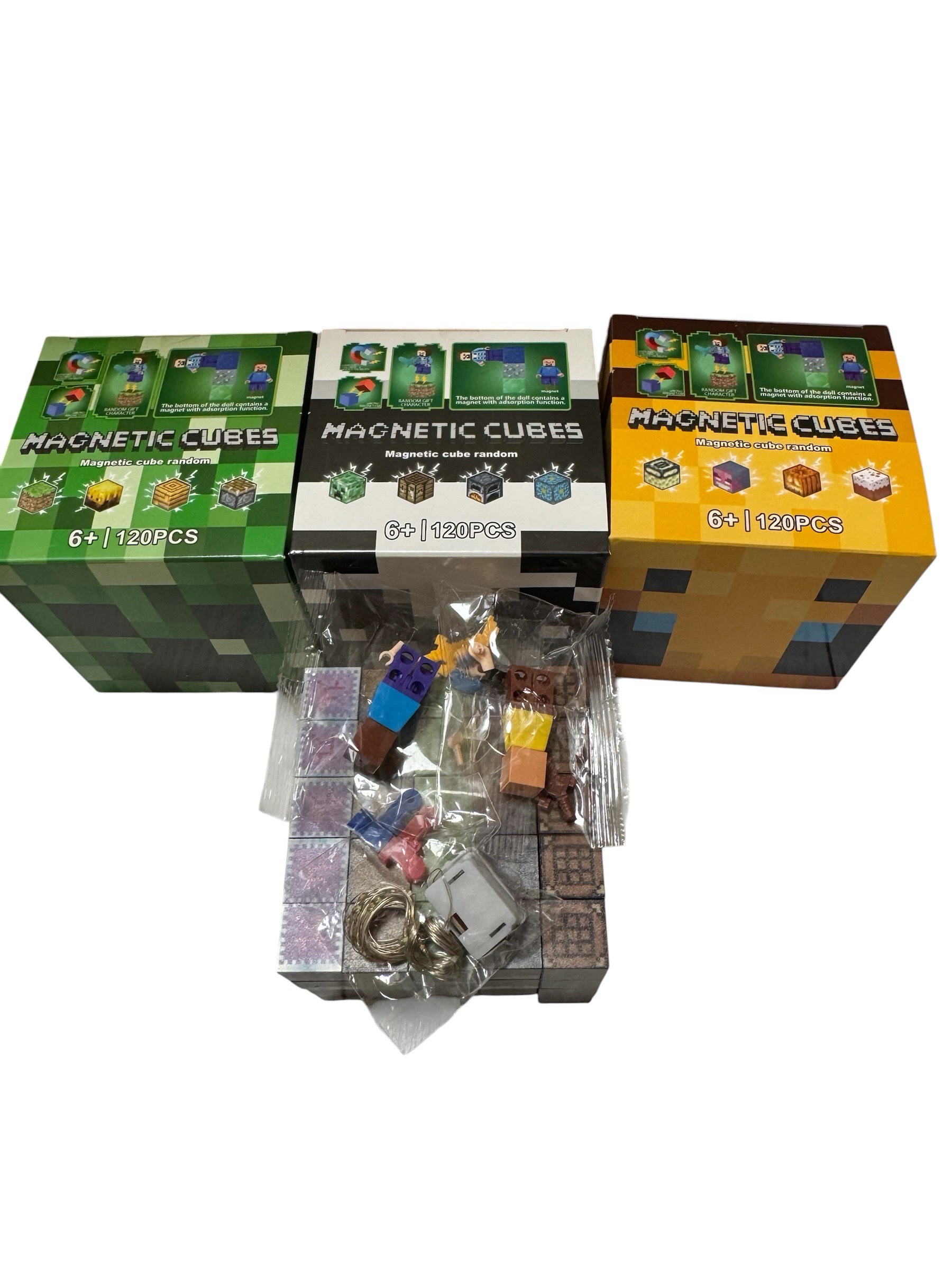 klocki magnet 100e+ 2 figurki i swiecace